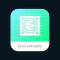 Cpu, Microchip, Processor Mobile App Button. Android and IOS Glyph Version Royalty Free Stock Photo