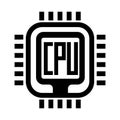 CPU Microprocessor or Chips icon. Central Processing Unit vector illustration Royalty Free Stock Photo