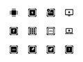 CPU and microprocessor icons on white background