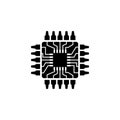 Cpu, Microprocessor, Microchip, Circuit board Flat Vector Icon