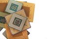 CPU microprocessors isolated Royalty Free Stock Photo