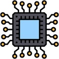CPU Mining icon, Blockchain related vector illustration Royalty Free Stock Photo