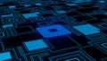 CPU. Modern processor. Abstract technology. 3d render. Royalty Free Stock Photo