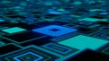 CPU. Modern processor. Abstract technology. 3d render. Royalty Free Stock Photo