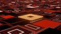 CPU. Modern processor. Abstract technology. 3d render. Royalty Free Stock Photo
