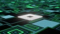 CPU. Modern processor. Abstract technology. 3d render. Royalty Free Stock Photo