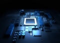 CPU and Motherboard Background Royalty Free Stock Photo
