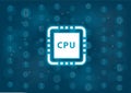 CPU and performance concept for computers and mobile devices as Royalty Free Stock Photo