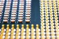 Cpu pins microchip processor legs computer component technology. Macro photography Royalty Free Stock Photo