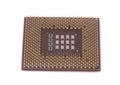 cpu pins up the back glisten on a white background . isolated Royalty Free Stock Photo