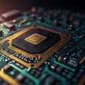 CPU and microprocessor concept, central computer processor circuit board, microchip hd background created with generative ai Royalty Free Stock Photo
