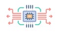 CPU Processor Circuitry Icon for Technology and Computing, vector design Generative AI Royalty Free Stock Photo