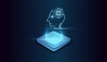 the CPU processor Computer microchip for Abstract digital vector illustration. and artifical intelligence technology concept on