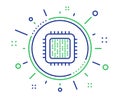 Cpu processor line icon. Computer component sign. Vector Royalty Free Stock Photo