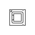 cpu processor line icon