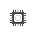 CPU processor line icon Royalty Free Stock Photo