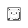 CPU processor line icon Royalty Free Stock Photo