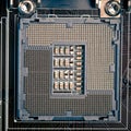 Cpu processor socket pins on motherboard Royalty Free Stock Photo