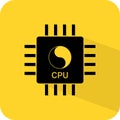 CPU sign. Processor icon. Microprocessor chip. Central processing unit. SOC. Vector illustration. Royalty Free Stock Photo