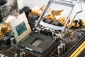 CPU socket close up Royalty Free Stock Photo