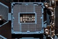 CPU socket macro. CPU socket The main components of a computer. Electronic background