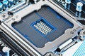 CPU socket on motherboard Royalty Free Stock Photo