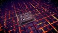 CPU squares sparkling in cyber areas