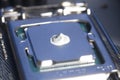 CPU with thermal paste applied. Royalty Free Stock Photo