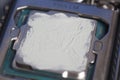 CPU with thermal paste applied. Royalty Free Stock Photo