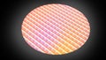 CPU wafer technology on black blackground,Wafer Manufacturing Process Royalty Free Stock Photo