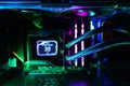CPU Water block with Coolant Flow Liquid Cooled Gaming PC Royalty Free Stock Photo