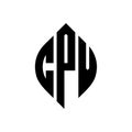 CPV circle letter logo design with circle and ellipse shape. CPV ellipse letters with typographic style. The three initials form a Royalty Free Stock Photo