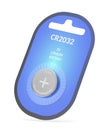 CR2032 button cell battery in blister pack Royalty Free Stock Photo