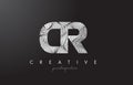 CR C R Letter Logo with Zebra Lines Texture Design Vector.