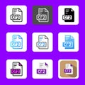 Cr2 Collection of document icons with a simple but attractive design Royalty Free Stock Photo