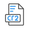 Cr2 Color line icon for document files, perfect for websites, ui and mobile apps Royalty Free Stock Photo