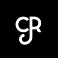 CR letter logo design on black background. CR creative initials letter logo concept. cr letter design. CR white letter design on Royalty Free Stock Photo