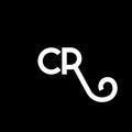 CR letter logo design on black background. CR creative initials letter logo concept. cr letter design. CR white letter design on Royalty Free Stock Photo