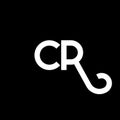 CR letter logo design on black background. CR creative initials letter logo concept. cr letter design. CR white letter design on Royalty Free Stock Photo