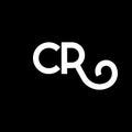 CR letter logo design on black background. CR creative initials letter logo concept. cr letter design. CR white letter design on Royalty Free Stock Photo