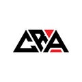 CRA triangle letter logo design with triangle shape. CRA triangle logo design monogram. CRA triangle vector logo template with red Royalty Free Stock Photo