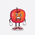 Crab Apple cartoon mascot character with angry face Royalty Free Stock Photo