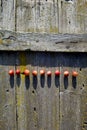 Crab-apples on old wooden background Royalty Free Stock Photo