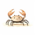 Crab Art By Jon Klassen: A Full-body Perspective On White Isolated Background