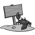 Crab Beach Sign Illustration Royalty Free Stock Photo