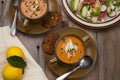 Crab Bisque and Blood Orange Crab Posole Salad