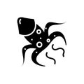 Crab black icon, concept illustration, vector flat symbol, glyph sign. Royalty Free Stock Photo