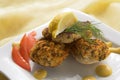 Crab Cake And Clams Royalty Free Stock Photo