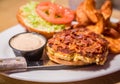 Crab Cake Sandwich with Bacon Royalty Free Stock Photo