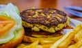 Crab Cake Sandwich with Lettuce and Tomaro Royalty Free Stock Photo